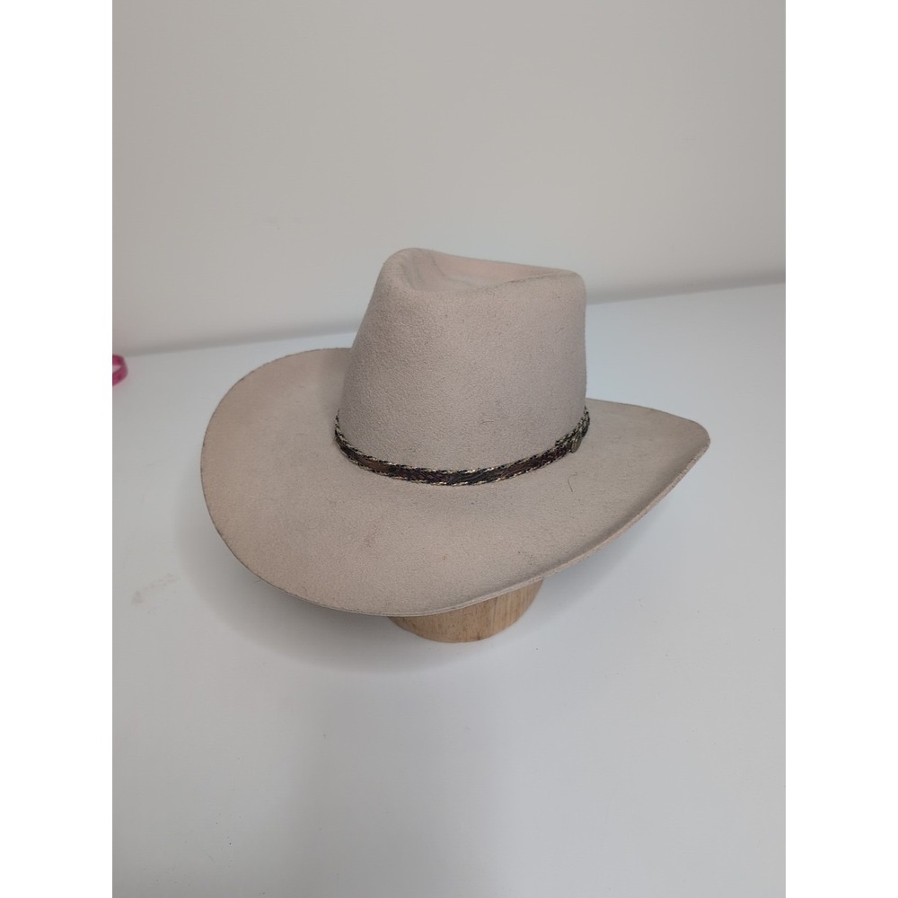 Vintage Chris Eddy Tan Cowboy Hat Wool/Fur Blend XX, Size Medium USA